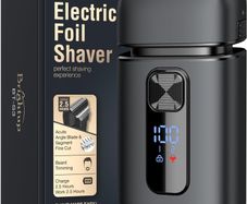 Brightup Foil Shaver, Electric Razor for Men, Upgraded Electric Shaver with Pop Up Trimmer, USB-C Rechargeable, Waterproof, Cordless, Double Floating Blade for Close Shaving, Black