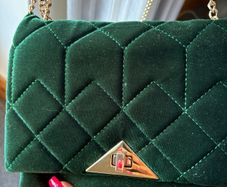 Olga Berg green velvet bag