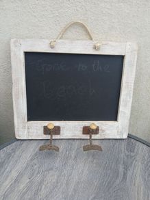 Rustic (Vintage) Chalkboard/2 Hooks
