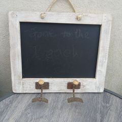 Rustic (Vintage) Chalkboard/2 Hooks