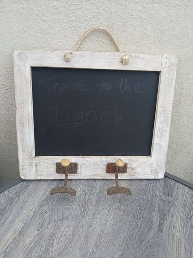 Rustic (Vintage) Chalkboard/2 Hooks