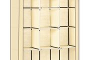 Fabric Wardrobe, with Rails and Shelves - Beige