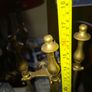 A Vintage Brass Fireplace Companion set, a Brush, Tongs, Shovel and Poker suspended on a stand, Postage available or Collection Image 7