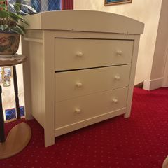 Wooden changing table with drawers