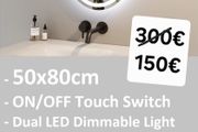 LED Bathroom Mirror 50x80cm Antifog Demister