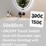 LED Bathroom Mirror Makeup Bright Light Demister Image 2