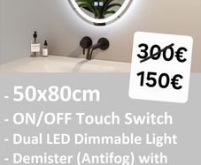 LED Bathroom Mirror Antifog Oval Dual LED