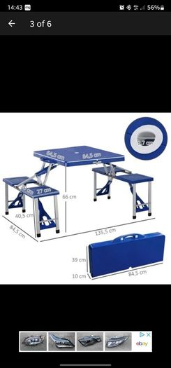 Folding 4 Seater Table for Camping