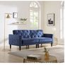Velvet 2-3 Seater Sofa Soft Padded Set Living Room Sofa Bed 3 Seater Sofa Bed Couch for Living Room Home Furniture (Blue) Image 2