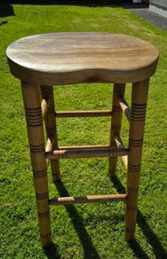 vintage farm house pine stool