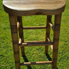vintage farm house pine stool