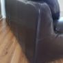 Chocolate brown  3 seater leather sofa for sale Image 5