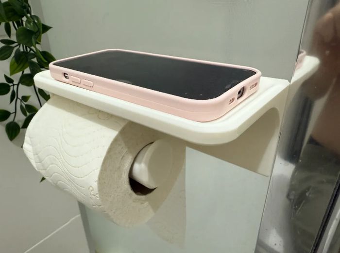 Toilet Paper Holder with Phone Shelf