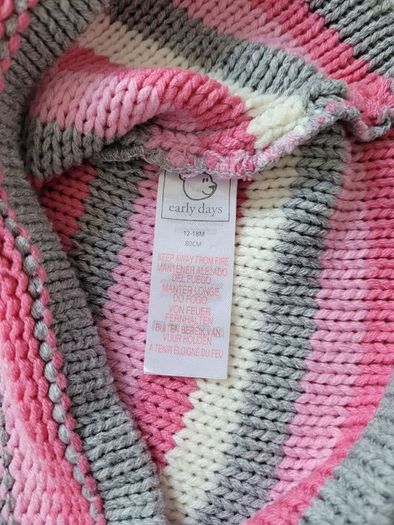Knitted baby dress, size 12-18 months