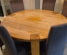 solid oak dining table.