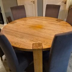 solid oak dining table.