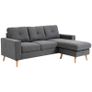 Scandi-style corner sofa, button-tufted, solid wood, linen-look Image 2
