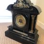 Antique ornate black marble mantle clock Image 4