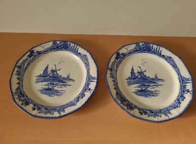 Two Royal doulton - norfolk dinner plates - windmill design