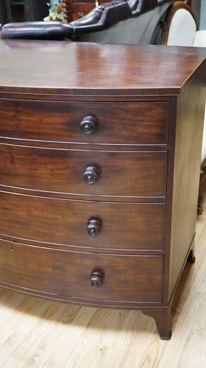 Regency Mahogany Bow Front Chest of Drawers
