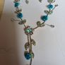 Costume  Necklace & Matching  Earrings.  Length  - 10" Image 2
