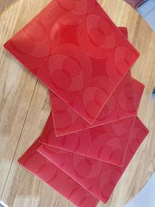 plastic red placemats