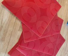 plastic red placemats