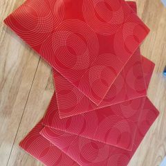 plastic red placemats