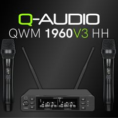 Q-Audio QWM 1960 V3 HH UHF Dual Channel True Diversity Dual Handheld Wireless Mic System