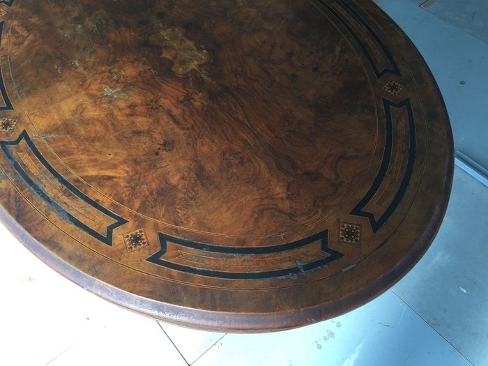 Antique oval table. Top is removable. 48"/122cm x 34"/87cm