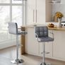 2pcs Adjustable Height Bar Stool Stainless Steel With Armrest Footrest Image 4
