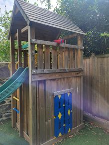 Wooden Playhouse with Slide & Climbing Frame