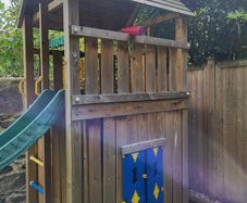 Wooden Playhouse with Slide & Climbing Frame