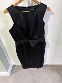 Warehouse black dress with bow