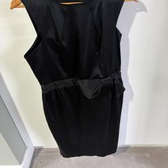 Warehouse black dress with bow