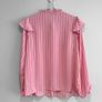 Pre Owned Dunnes Stores Pink Striped Ruffle Blouse Image 5