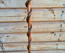 Hand-Carved Wooden Snake Walking Stick / Serpent Cane