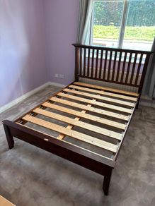 Double bed frame mahogany frame