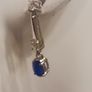 Lovely quality Petite Moissanite and Cobalt Blue Spinel Drop Earrings Image 6