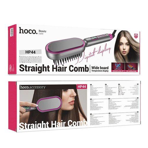 Electric straightening hair comb with digital display