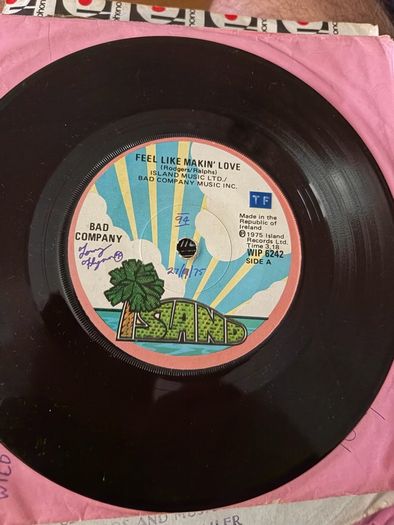 Bad Company vinyl single Irish pressing