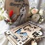 Unique Wooden Wedding Gift Set Personalised Card and Money Box Handmade Image 2
