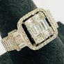 Brand New 18ct White Gold Square Halo Cluster Diamond Engagement Ring Image 8