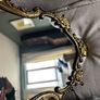 Baroque style vintage gold wall mirror. Size approx 20in x 29in. Image 5