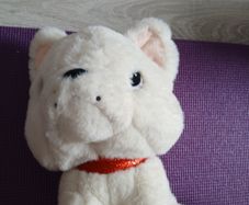 Toybox cream plush toy bulldog teddy.