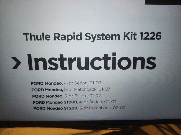 thule fit kit 1226 mondeo ford