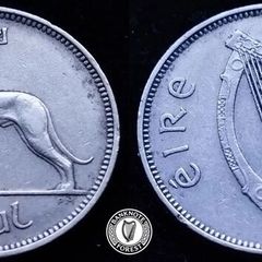 [#2335] - Ireland 1947 | Irish 6d | Six Pence | Wolfhound | KM.13a