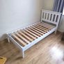 Single Bed - White wooden Frame Image 2