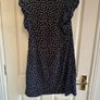 navy mini dress with flutter sleeves Image 3