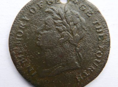Memory Of George Iv Great Britain  1830 Death Token Medal